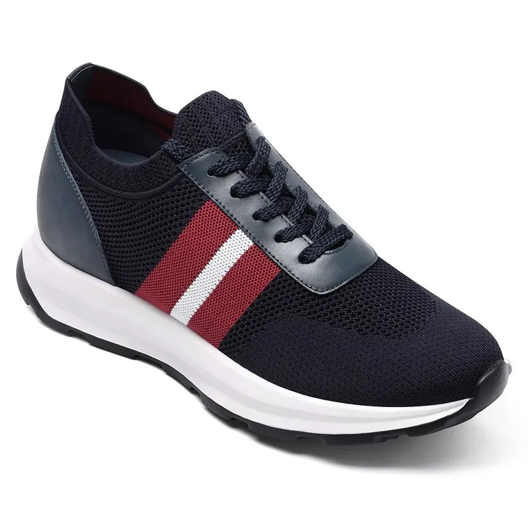 Elevator Sneakers For Men | Blue Breathable Knit Sneakers 7 CM / 2.76 Inches