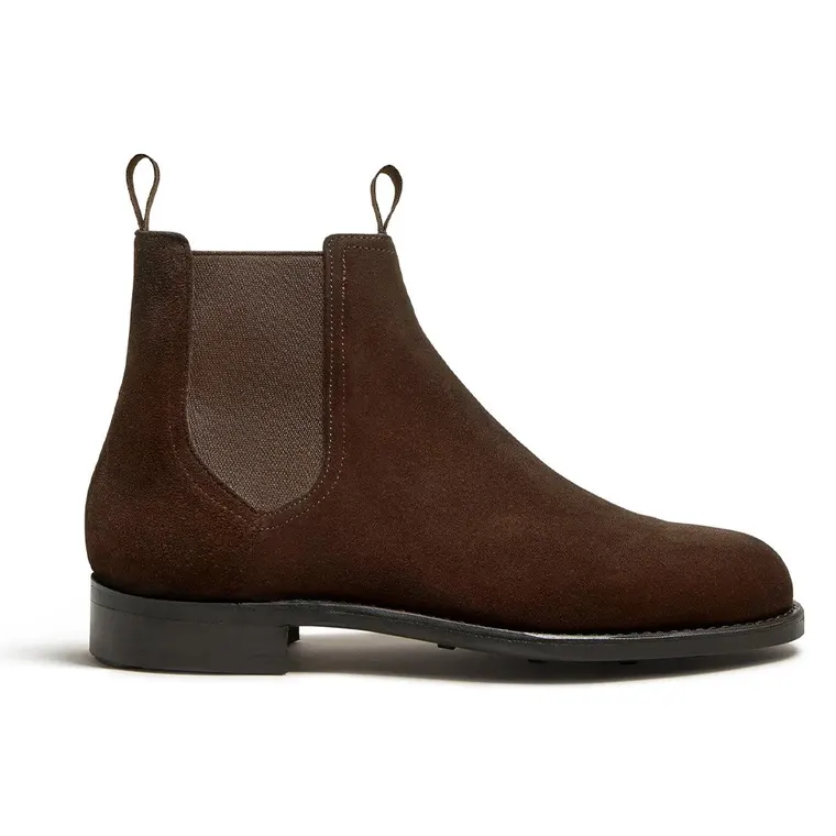 Elevator Boots for Men - Dark Brown Suede Chelsea Boots that Look Taller 7CM / 2.76 Inches