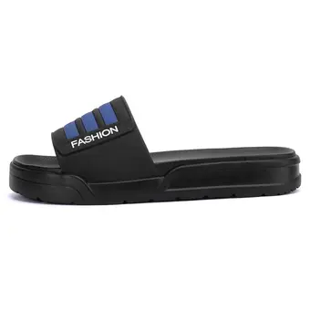 CHAMARIPA men's platform slippers height increasing slippers blue non slip indoor outdoor sandals 4CM / 1.57 Inches taller