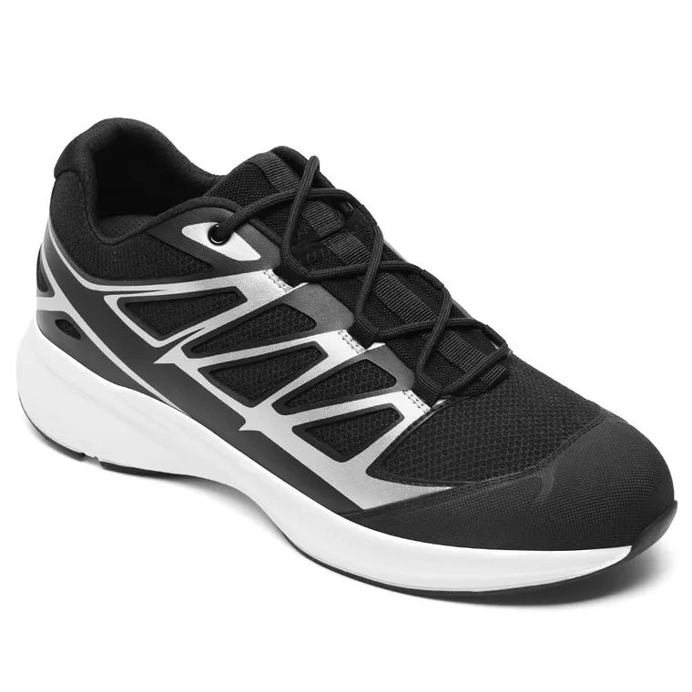 Men's Shoes With Higher Heels | Black Breathable Mesh Taller Sneakers 7CM / 2.76 Inches