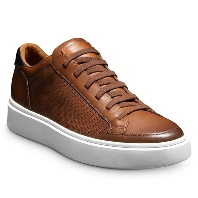 Handmade Casual Elevator Shoes | Brown Leather Handcrafted Lace-up Sneaker 7CM / 2.76 Inches