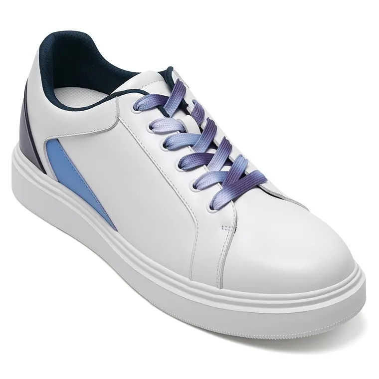 mens sneakers that make you taller | white soft leather sneakers 7 CM / 2.76 Inches