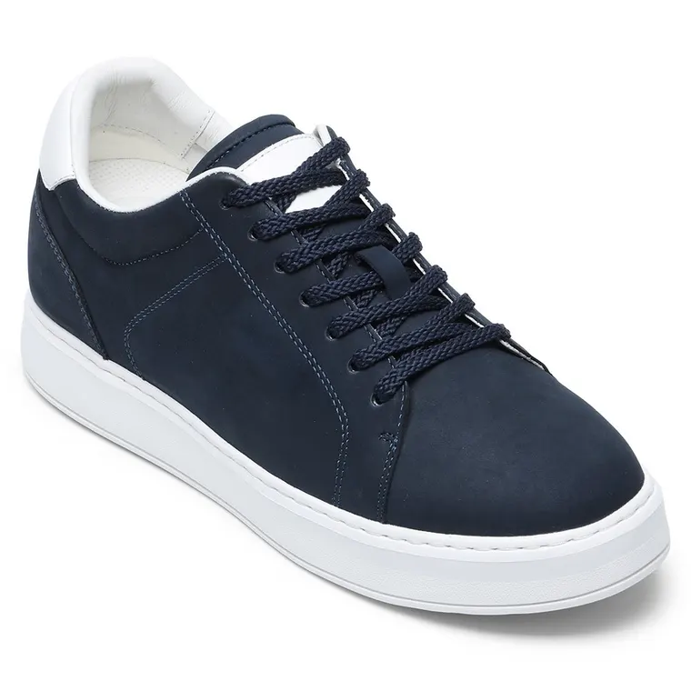 Elevator Shoes for Men – Luxury Blue Sneakers with Hidden Height Boost 7CM / 2.76 Inches