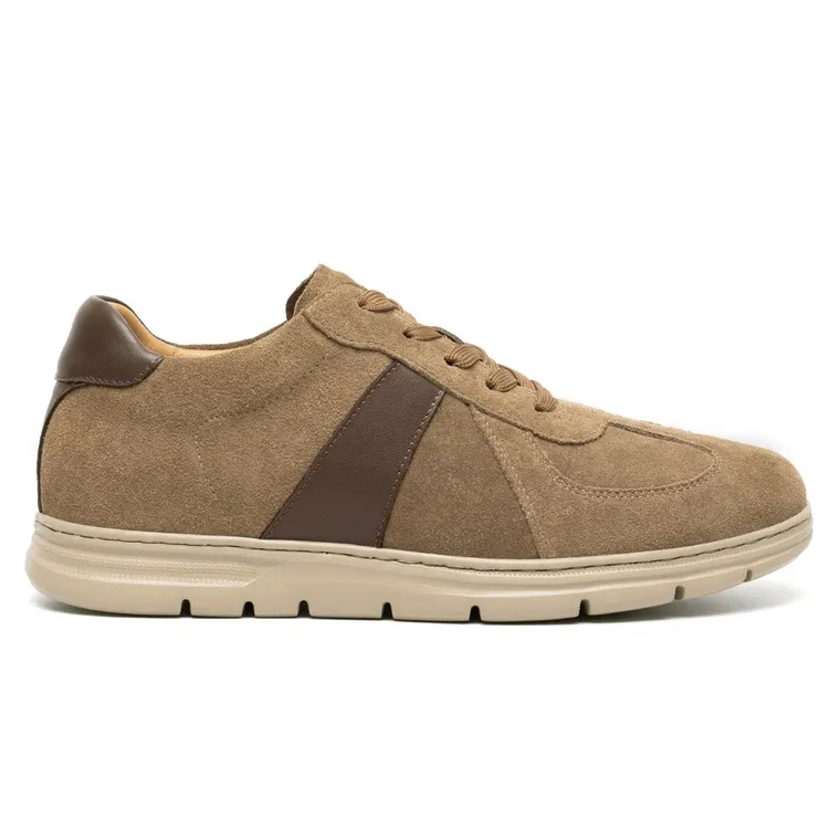 Men's Shoes With Higher Heels - Brown Suede Everyday Casual Shoes 6CM / 2.36 Inches