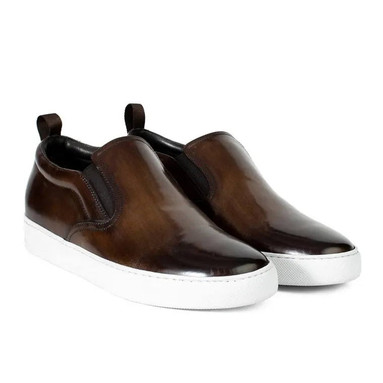 Slip-On Elevator Shoes for Men – Casual Brown Height Increasing Sneakers 7CM / 2.76 Inches