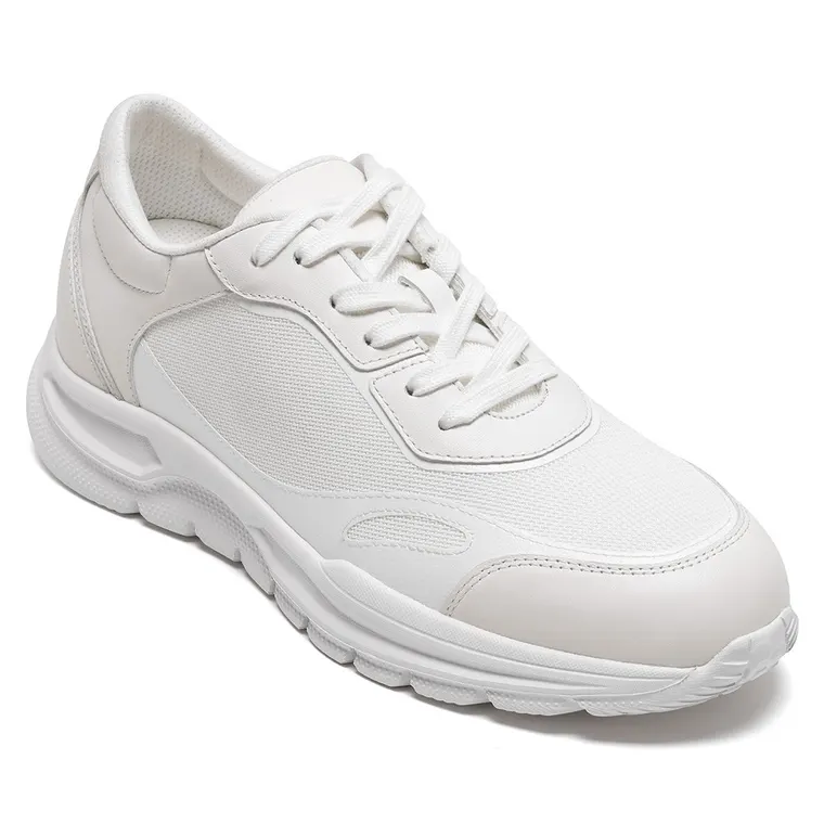 elevator shoes for men | Off-white breathable mesh sneakers 7 CM / 2.76 Inches