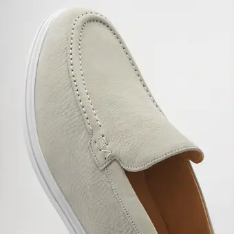 men's height increase for shoes | Pearl Grey Nubuck Loafer 5 CM / 1.95 Inches