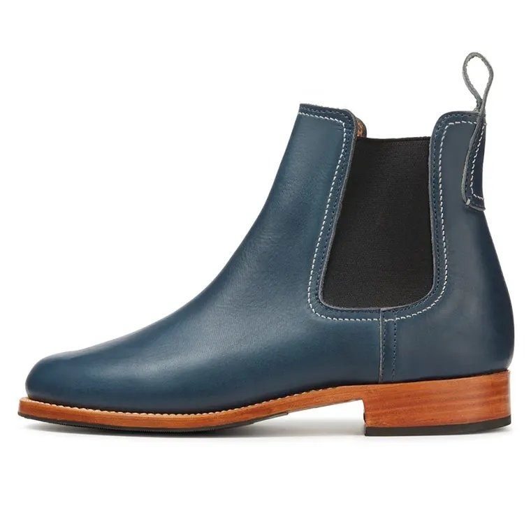 Chamaripa-women's leather wedge elevator sneaker boots-7CM / 2.76 inches taller-blue