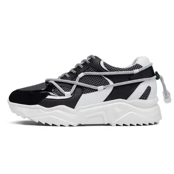 Height Increasing Sports Shoes - Black Breathable Men's Casual Sneakers 2.76 Inches / 7CM