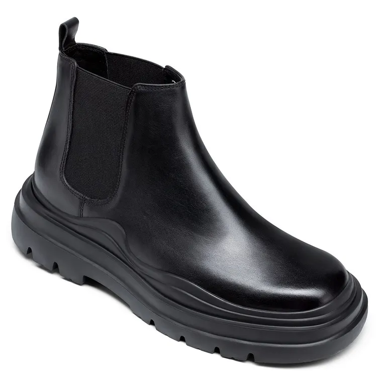 elevator chelsea boots - mens boots that make you look taller - Black Chelsea Men's Boots 7 CM / 2.76 Inches