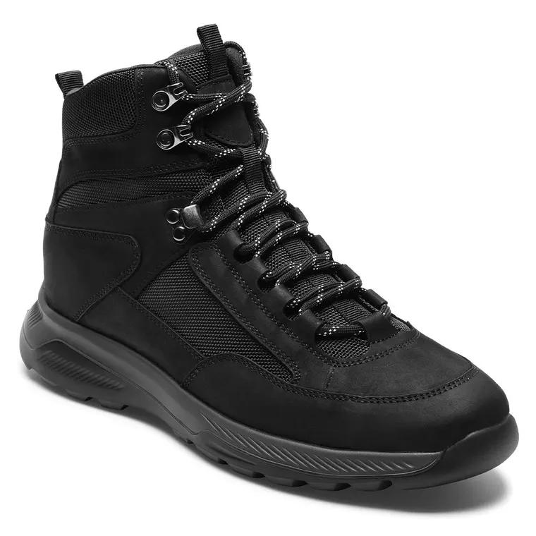 height increasing boots for men - elevator hiking boots - black outdoor high top walking boots 8 CM / 3.15 Inches
