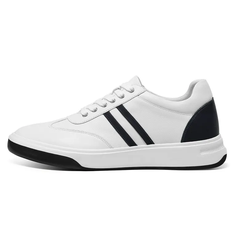 height enhancing shoes - casual men's white elevator sneakers 7CM / 2.76 inches