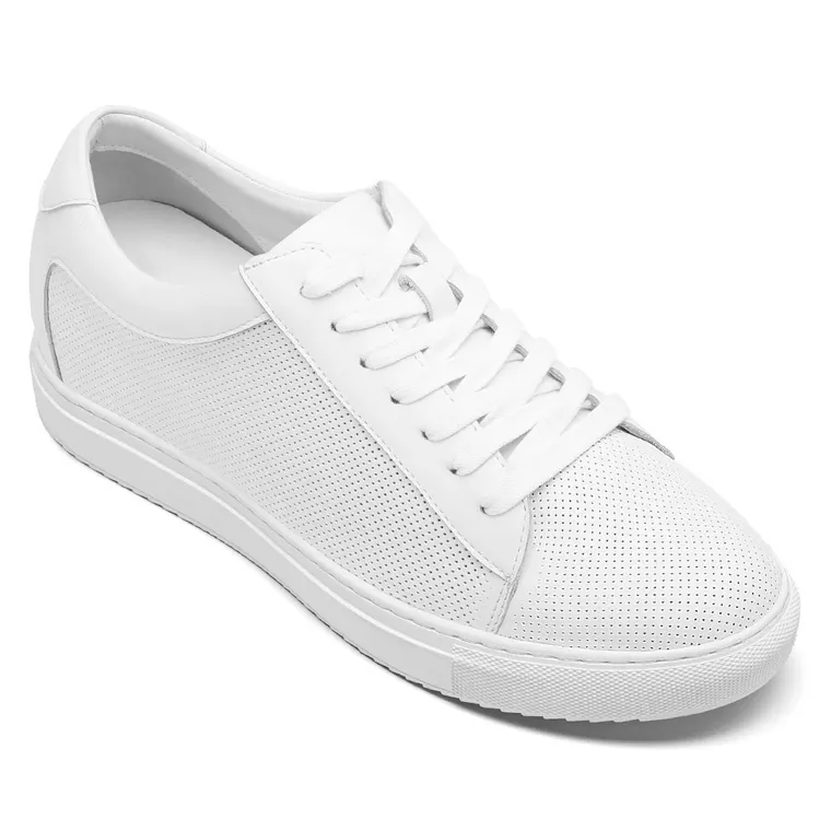 white sneakers that make you taller - height increasing sneakers - breathable casual men's sneakers 6 CM / 2.36 Inches