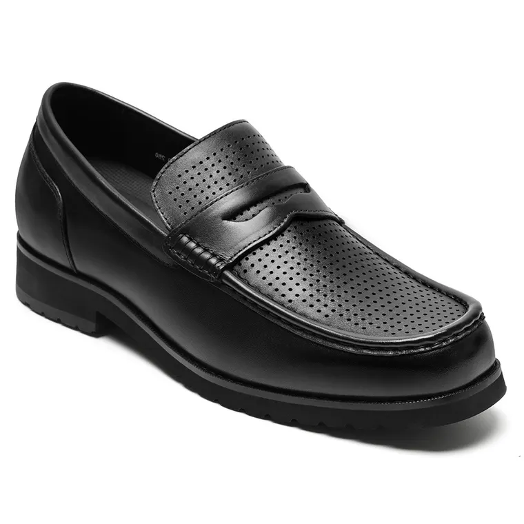 Height-increasing shoes for men | Black calfskin Penny Loafers 6 CM / 2.36 Inches