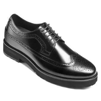 elevator shoes for men - shoe lifts to increase height - black leather brogue men shoes 8 CM / 3.15 Inches