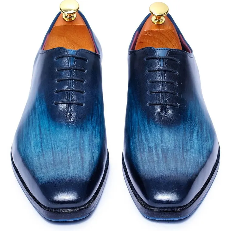 CHAMARIPA wedding elevator shoes for men - handcrafted wholecut oxford - navy - 7 CM / 2.76 inches taller