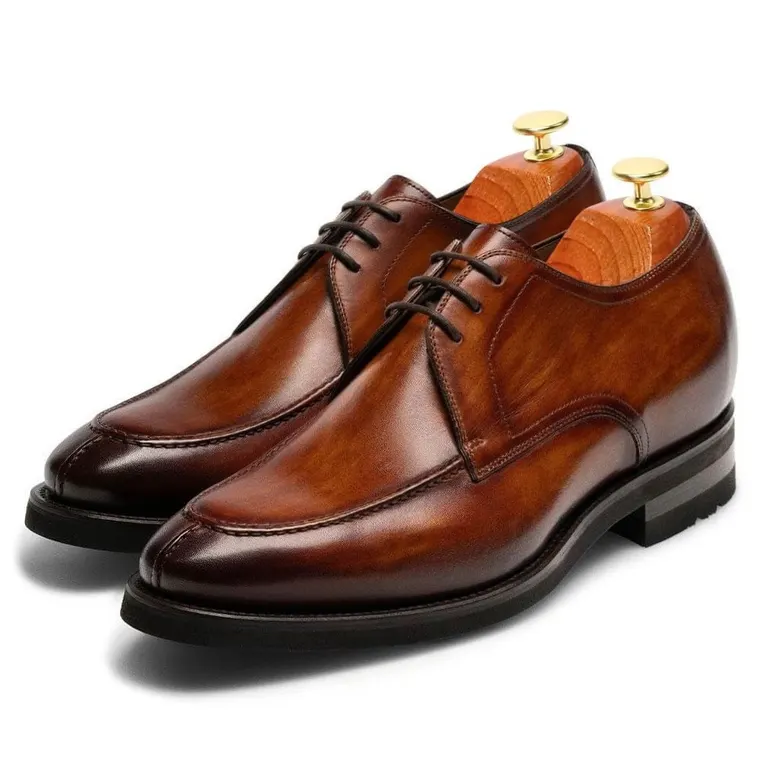 elevator formal shoes - height increaser for men - boutique customized smart-casual derby 7 CM / 2.76 Inches