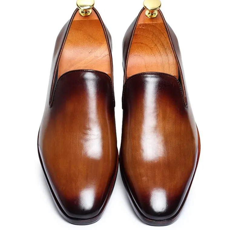 CHAMARIPA loafer shoes to make you taller - venetian loafer - brown - 7 CM / 2.76 Inches taller