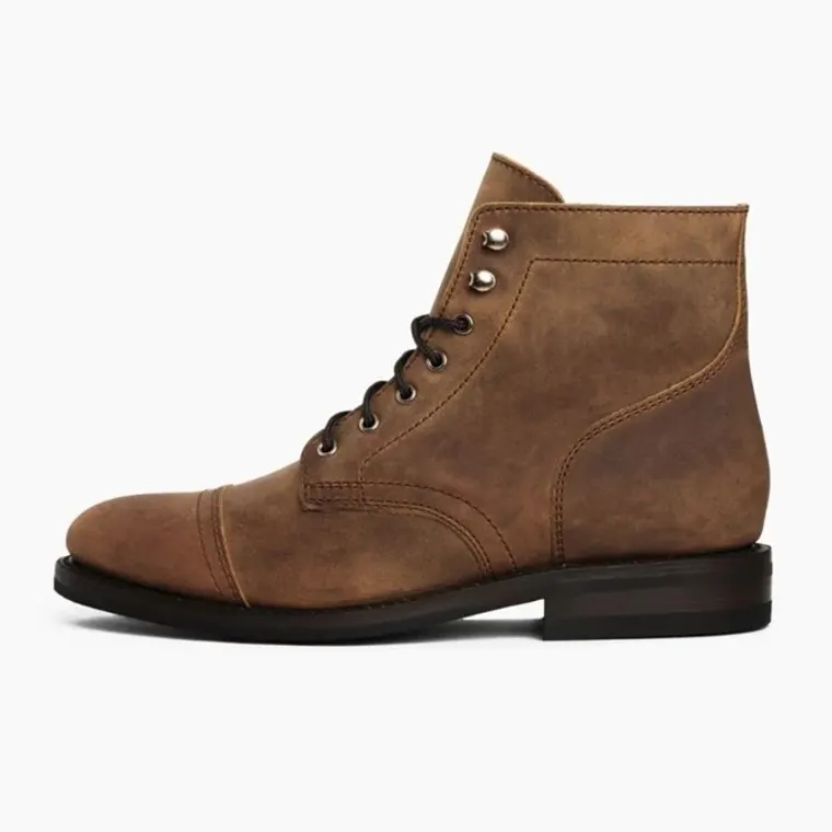 Tall men height increasing shoes boots - handcrafted luxury customize brown men's boots 7CM / 2.76 Inches