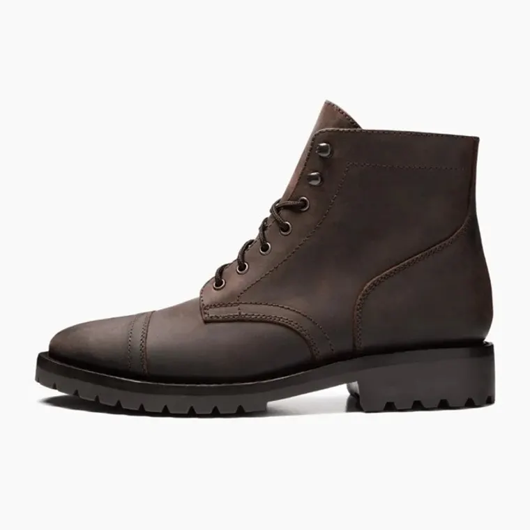 hidden high heel tall men shoes boots - handcrafted luxury customize brown men's boots 7CM / 2.76 Inches