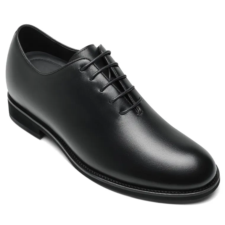 elevator shoes - black oxford men shoe lifts to increase height 6CM / 2.36 Inches
