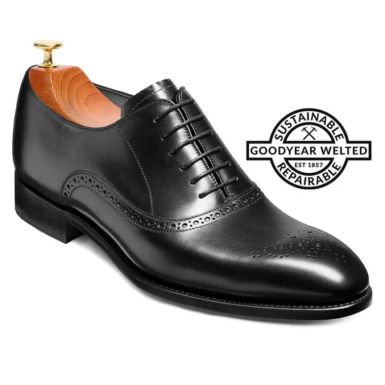 goodyear welted height enhancing shoes - height increasing formal shoes - black oxford shoe 7 CM / 2.76 Inches
