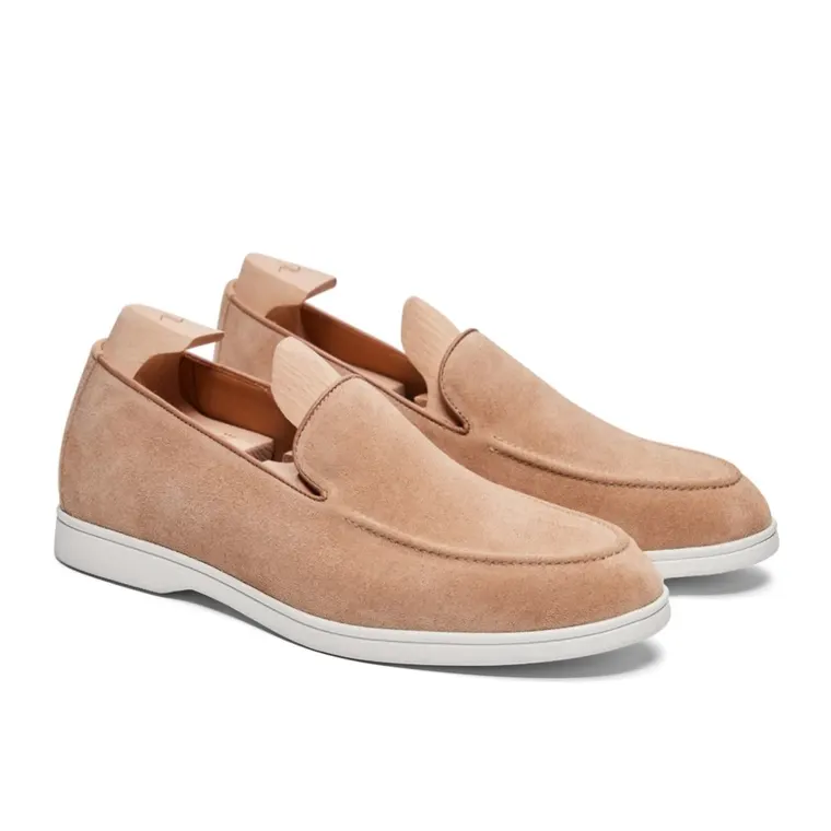 Men's Height Increasing Formal Shoes - Sand Suede Customized Loafers 6CM / 2.36 Inches