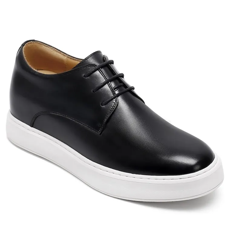 Height Increasing Shoes For Men - Men Taller Shoes - Men's Black Casual Sneakers 7 CM / 2.76 Inches