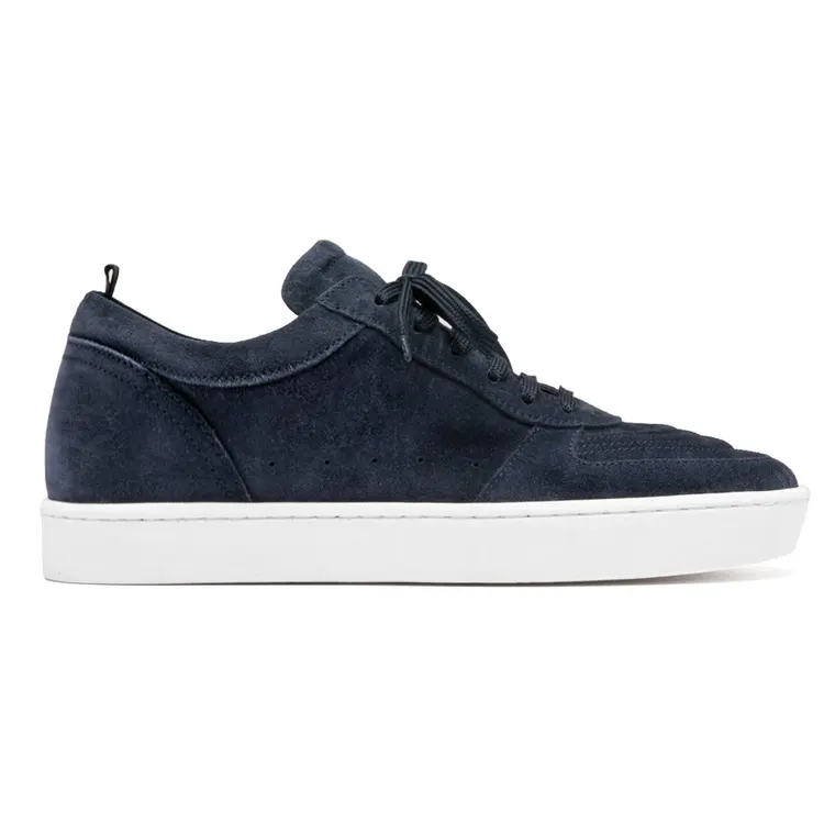 Men's Casual Elevator Shoes - Dark Blue Suede Height Increasing Sneakers 7CM / 2.76 Inches