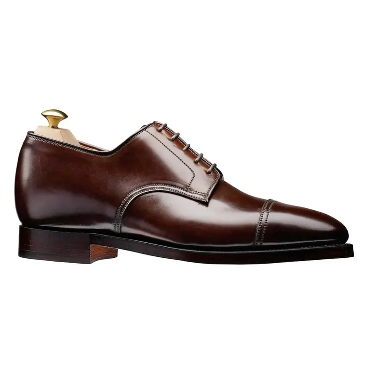 height increasing derby shoes - dark brown men's shell cordovan shoes 7CM /2.76 Inches