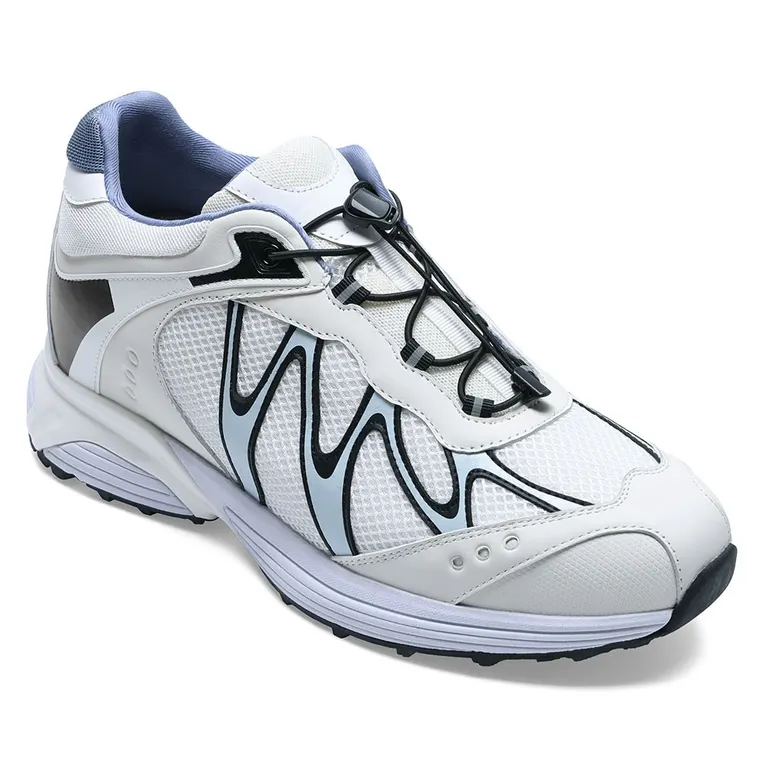 Men's Height Boosting Shoes | Beige Breathable Mesh Elevator Sneakers 7CM / 2.76 Inches
