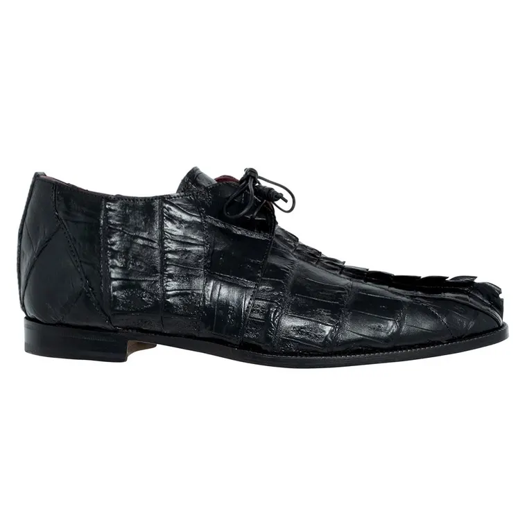 Height Raising Shoes For Men | Black Crocodile Derby Shoes 7 CM / 2.76 Inches