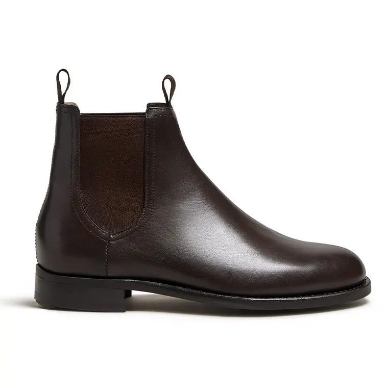 Height Increasing Shoes for Men - Handmade Dark Brown Leather Chelsea Boots 7CM / 2.76 Inches