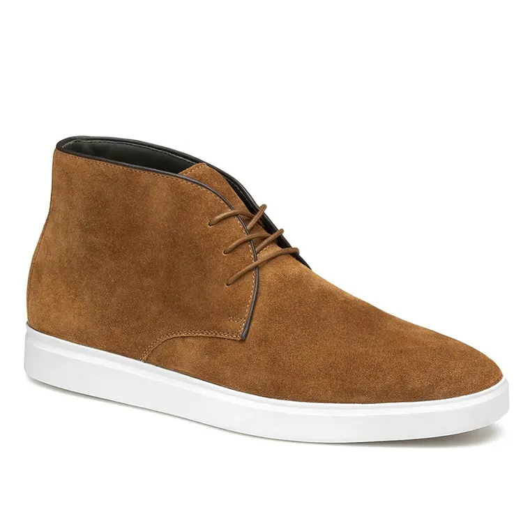 Height Boosting Shoes for Men - Brown Suede Chukka Boots 7CM / 2.76 Inches