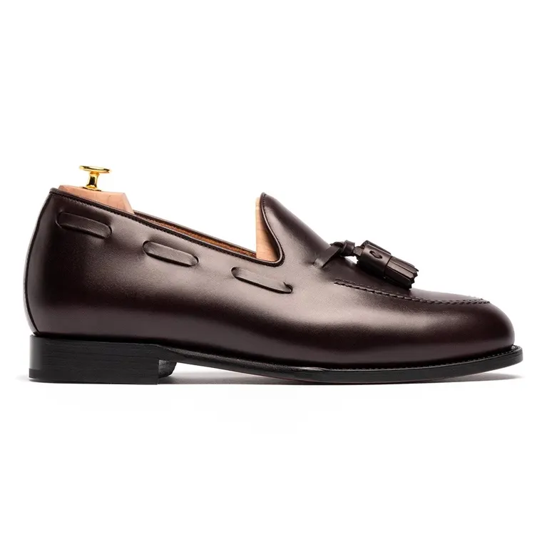 Men's Dress Shoes With Height | Burgundy Leather Tassel Loafer 5CM / 1.95 Inches