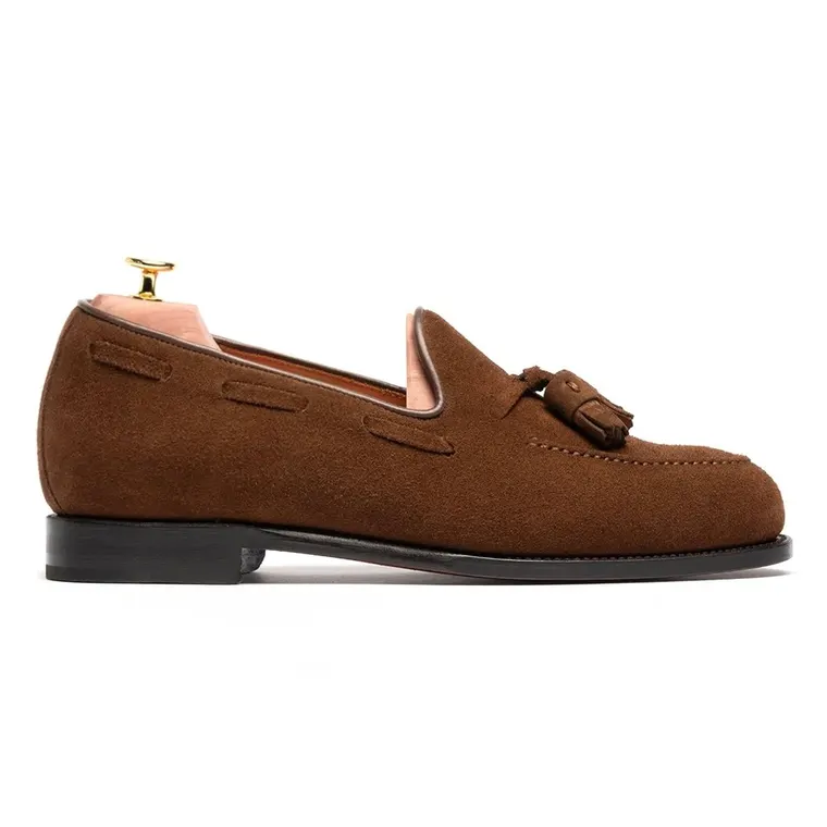 Men's Shoes With Higher Heels | Light Brown Suede Tassel Loafer 5CM / 1.95 Inches