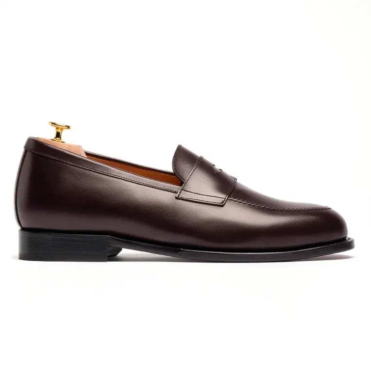 Men's Height Boosting Shoes | Burgundy Penny Loafer That Make You Taller 5CM / 1.95 Inches