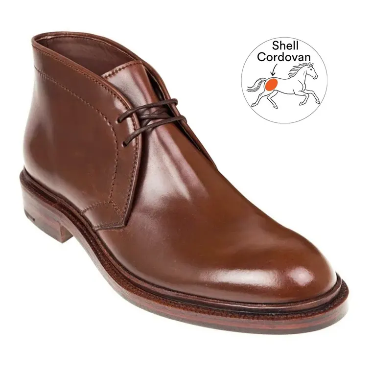 Height Increasing Boots for Men - Handcrafted Cordovan Chukka Boots Brown 7CM / 2.76 Inches