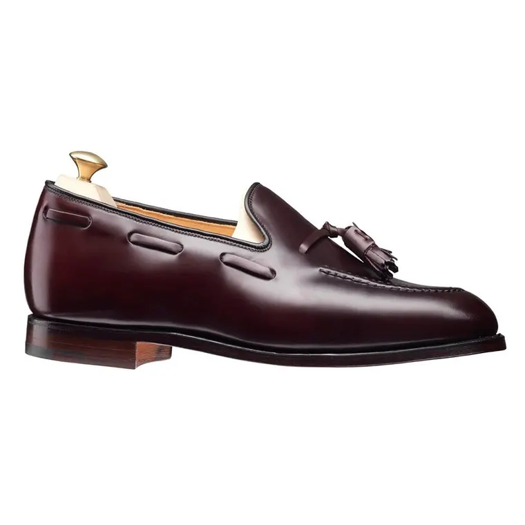 elevator dress shoes - burgundy shell cordovan tassel loafers for men 6CM / 2.36 Inches