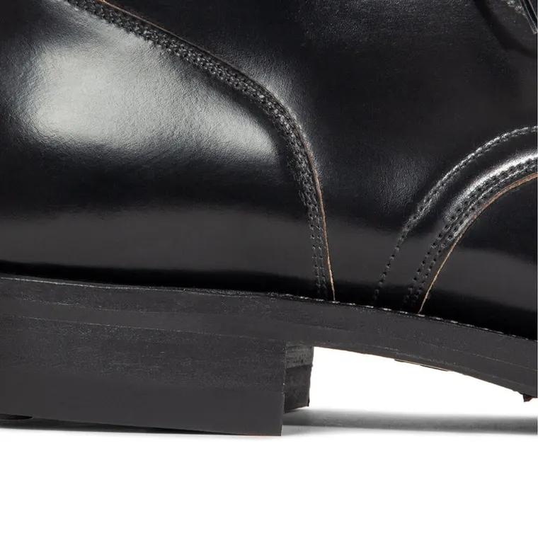 Height Increasing Boots - Black Shell Cordovan Brogue Cap Toe Boots for Men 2.76 Inches / 7CM