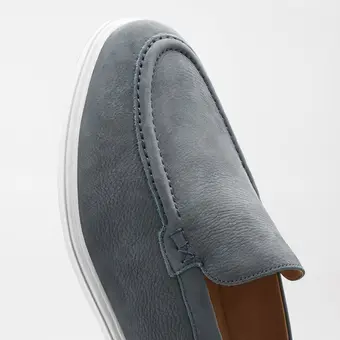 men's shoes with higher heels | Blue Pearl Nubuck Loafer 5 CM / 1.95 Inches