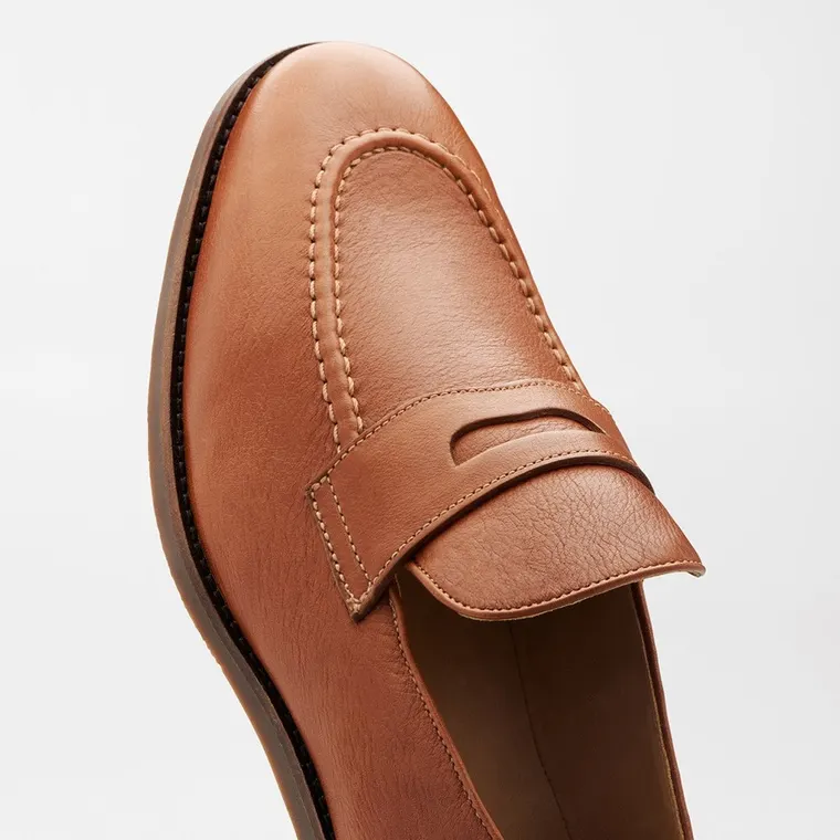 Height Boosting Shoes For Men | Cognac Leather penny Loafer 5 CM / 1.95 Inches