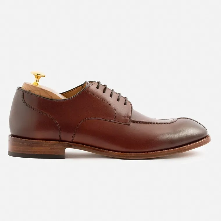 Men's Height Boosting Shoes | Brown Leather Derby Shoes 6 CM / 2.36 Inches
