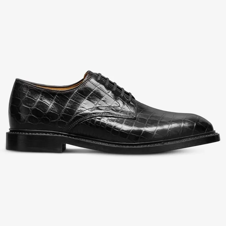 Men's Elevator Shoes | Black Crocodile Leather Derby Shoes 6 CM / 2.36 Inches