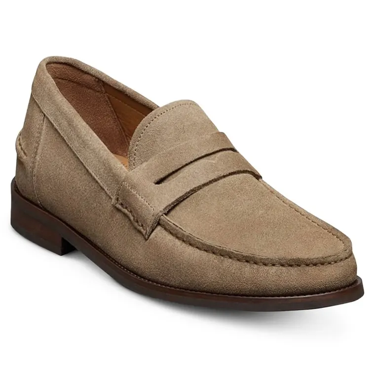 Booster Shoes For Men | Taupe Suede Leather penny Loafers 5 CM / 1.95 Inches