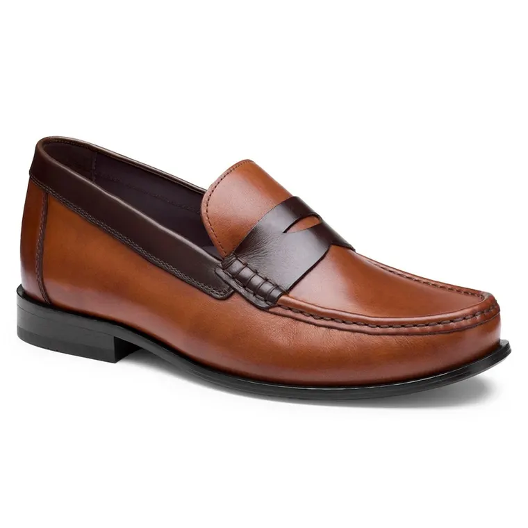 Elevator Shoes For Men | Tan Leather Penny Loafers 5 CM / 1.95 Inches