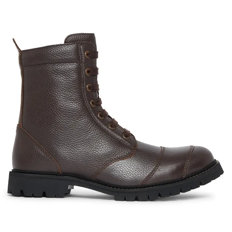 Height Boots Men | Brown Leather Motorcycle Boots 7 CM / 2.76 inches