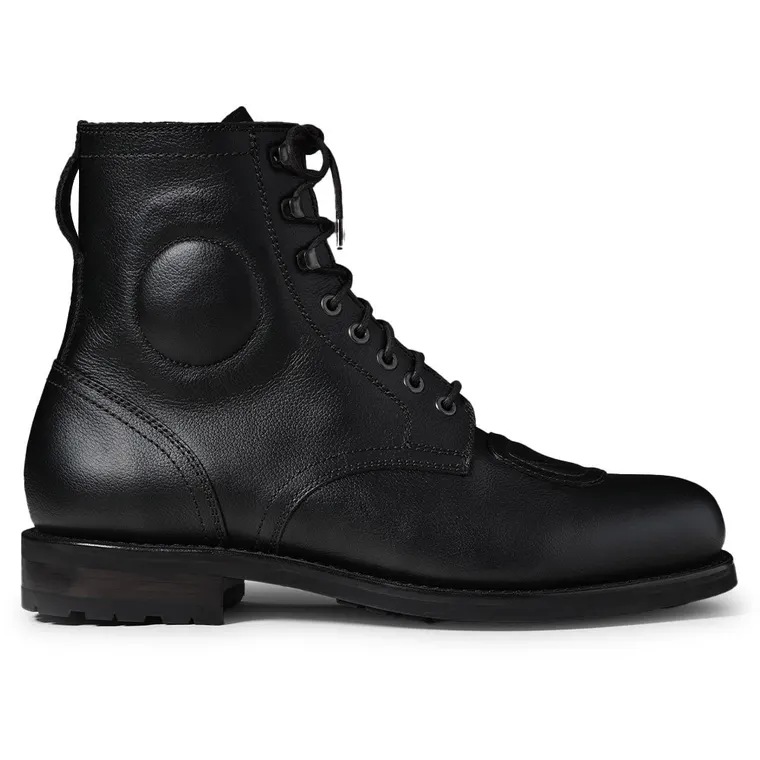 Men's Lift Boots | Black Leather Motorcycle Boots 7 CM / 2.76 inches