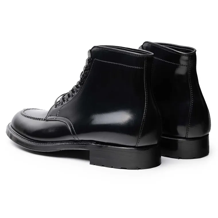 Height Boots For Men | Black Shell Cordovan Boots 7 CM / 2.76 Inches