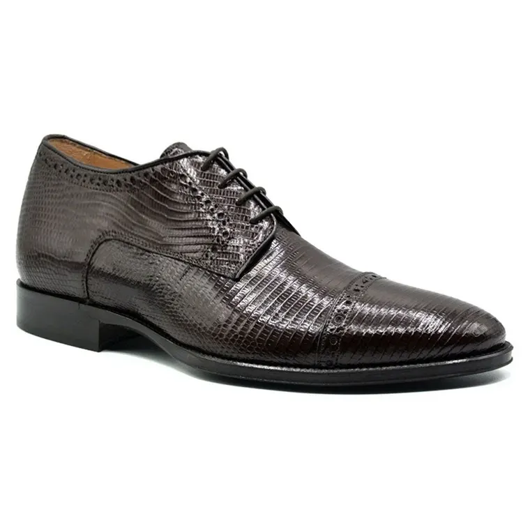Height Increasing Shoes For Men | Brown Lizard Derby Shoes 7 CM / 2.76 Inches